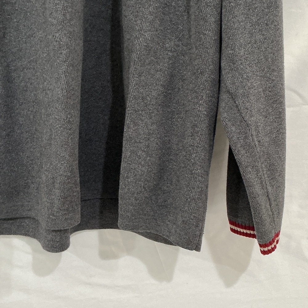 J. Crew Charcoal Sweater with Red Trim - Picture 5 of 7